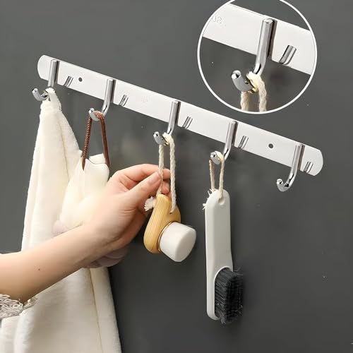 Boniry 1 Pcs Double-Row 12 Hooks for Kitchen Storage - Cupboard Hanging Organizer for Coffee, Tea Cups, Towels, and More | Versatile Metal Hooks for Home, Office