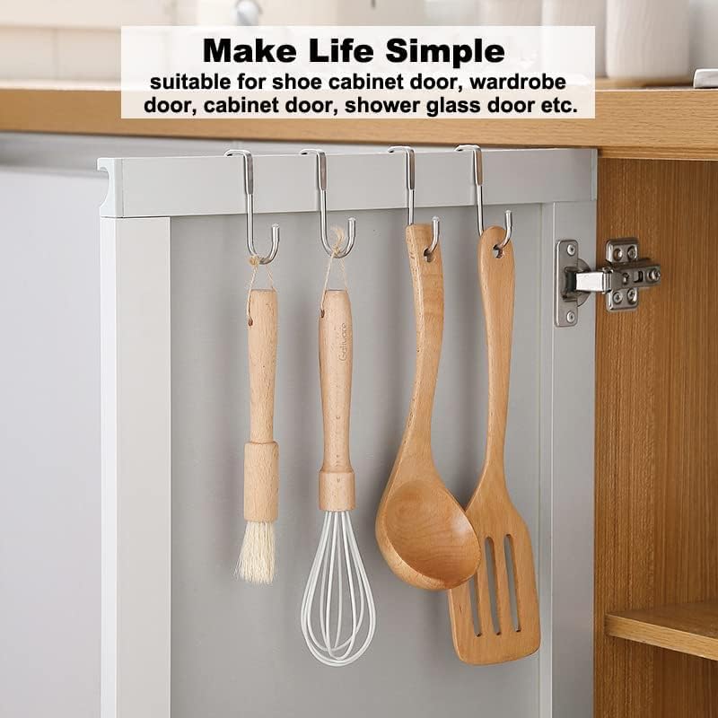 Boniry 1 Pcs Double-Row 12 Hooks for Kitchen Storage - Cupboard Hanging Organizer for Coffee, Tea Cups, Towels, and More | Versatile Metal Hooks for Home, Office