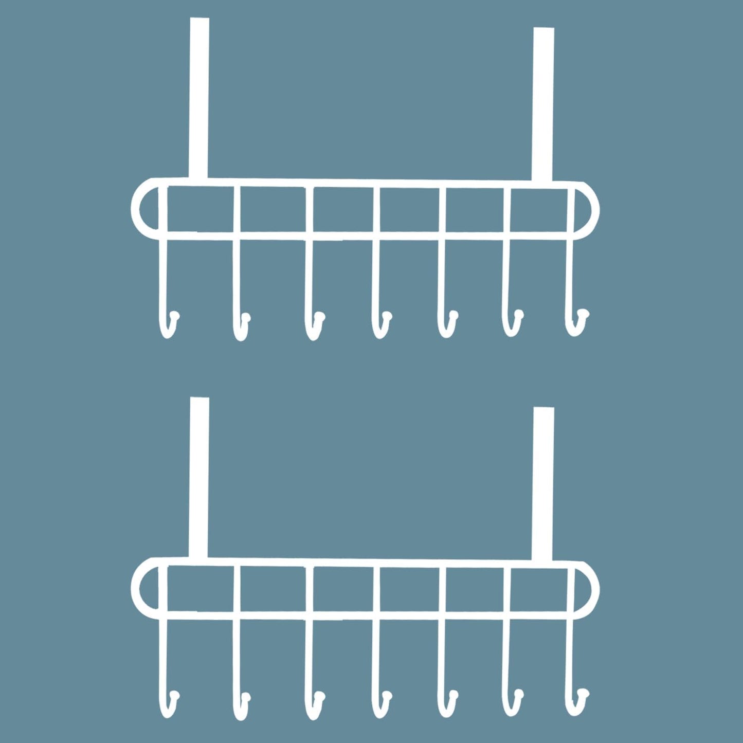 Boniry 1 Pcs Double-Row 12 Hooks for Kitchen Storage - Cupboard Hanging Organizer for Coffee, Tea Cups, Towels, and More | Versatile Metal Hooks for Home, Office