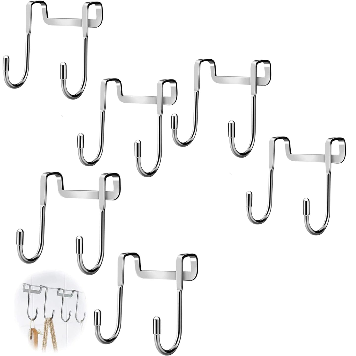 Boniry 1 Pcs Double-Row 12 Hooks for Kitchen Storage - Cupboard Hanging Organizer for Coffee, Tea Cups, Towels, and More | Versatile Metal Hooks for Home, Office