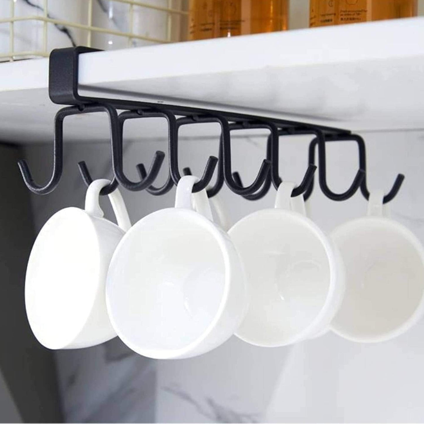 Boniry 1 Pcs Double-Row 12 Hooks for Kitchen Storage - Cupboard Hanging Organizer for Coffee, Tea Cups, Towels, and More | Versatile Metal Hooks for Home, Office