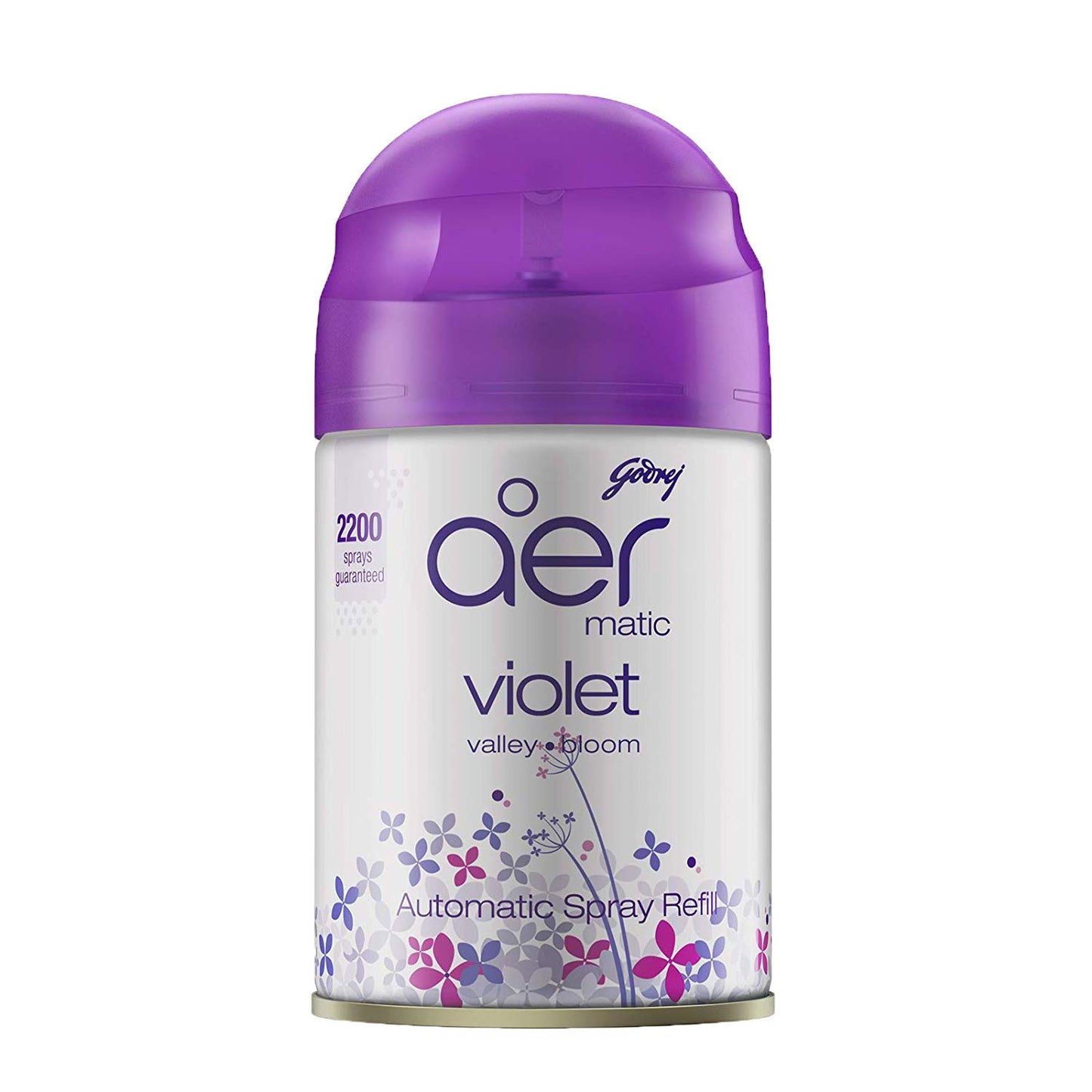 Godrej aer Matic Kit (Machine + 1 Refill) - Automatic Room Fresheners with Flexi Control Spray | Violet Valley Bloom | 2200 Sprays Guaranteed | Lasts up to 60 days (225ml)