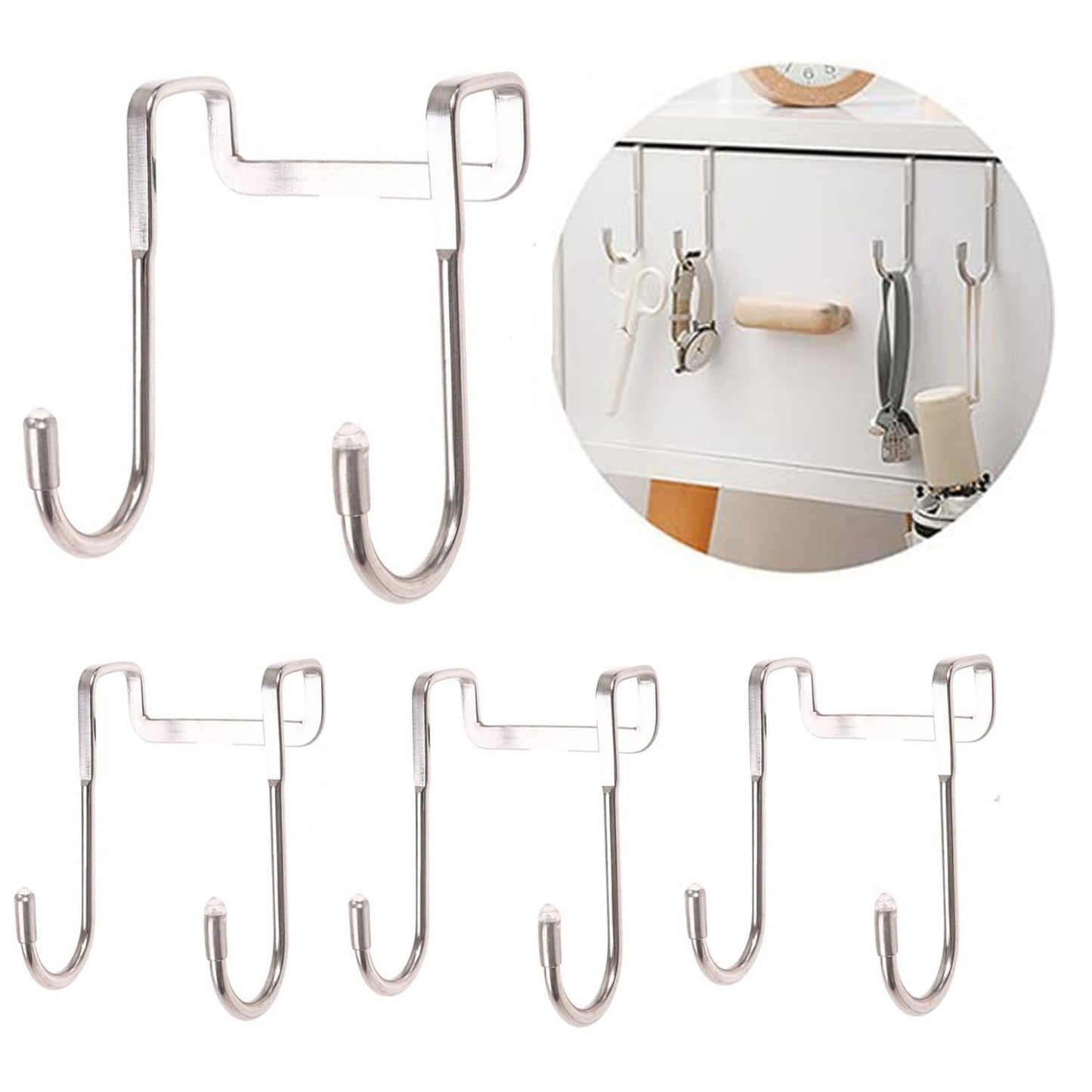 Boniry 1 Pcs Double-Row 12 Hooks for Kitchen Storage - Cupboard Hanging Organizer for Coffee, Tea Cups, Towels, and More | Versatile Metal Hooks for Home, Office