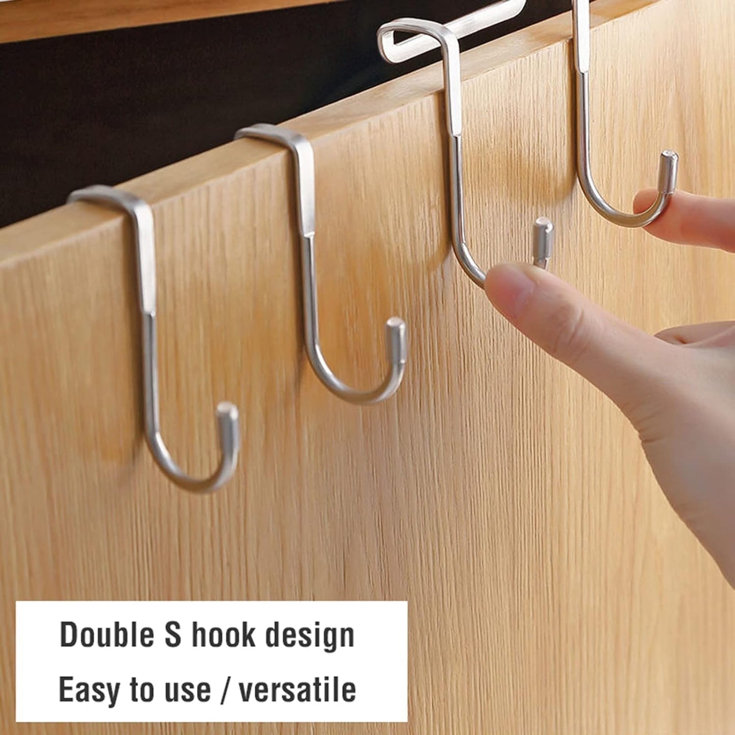 Boniry 1 Pcs Double-Row 12 Hooks for Kitchen Storage - Cupboard Hanging Organizer for Coffee, Tea Cups, Towels, and More | Versatile Metal Hooks for Home, Office