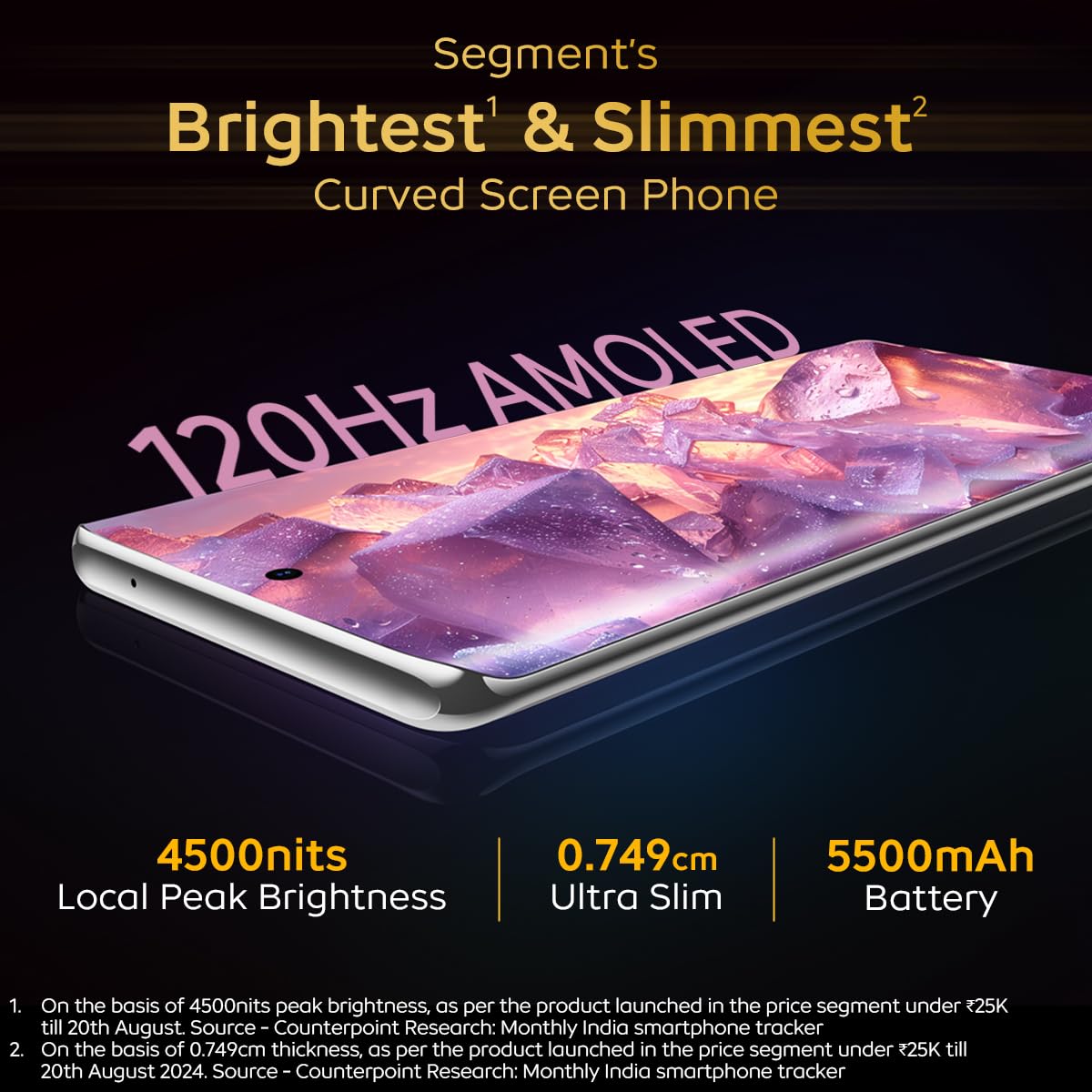 iQOO Z9s Pro 5G (Luxe Marble, 8Gb Ram, 128Gb Storage) | Snapdragon 7 Gen 3 Processor |120 Hz Curved Amoled Display with 4500 Nits Local Peak Brightness | 5500 Mah Battery | Ai Erase, White