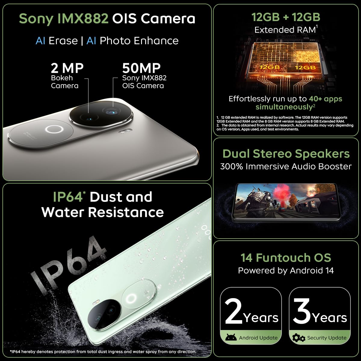 iQOO Z9s 5G (Onyx Green, 8GB RAM, 256GB Storage) | 120 Hz 3D Curved AMOLED Display | 5500 mAh Ultra-Thin Battery | Dimesity 7300 5G Processor | Sony IMX882 OIS Camera with Aura Light